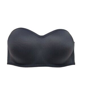 PINK Victoria's Secret Multi-way Bandeau Black Strapless Wireless Bra Size‎ 32D